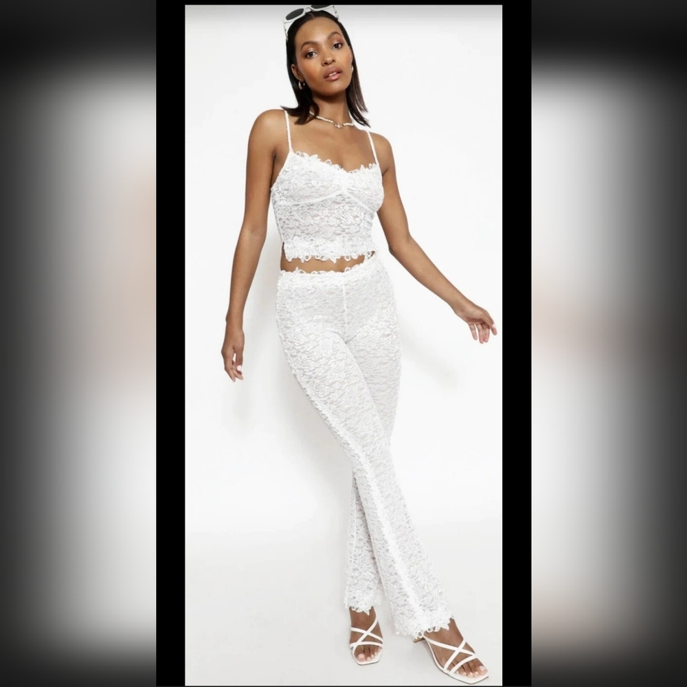 Boys Lie x Yung Reaper SEALED! NWT! High Waist Sheer White Lace 2pc Set. Sz 2XL.